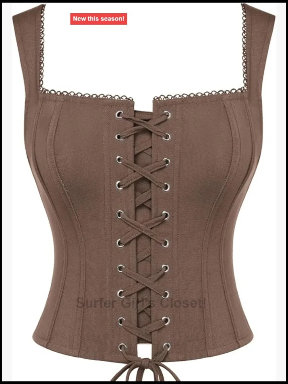 Y2K Corset Top Boned Renaissance Pirate Goth Bustier with Lace-Up Front